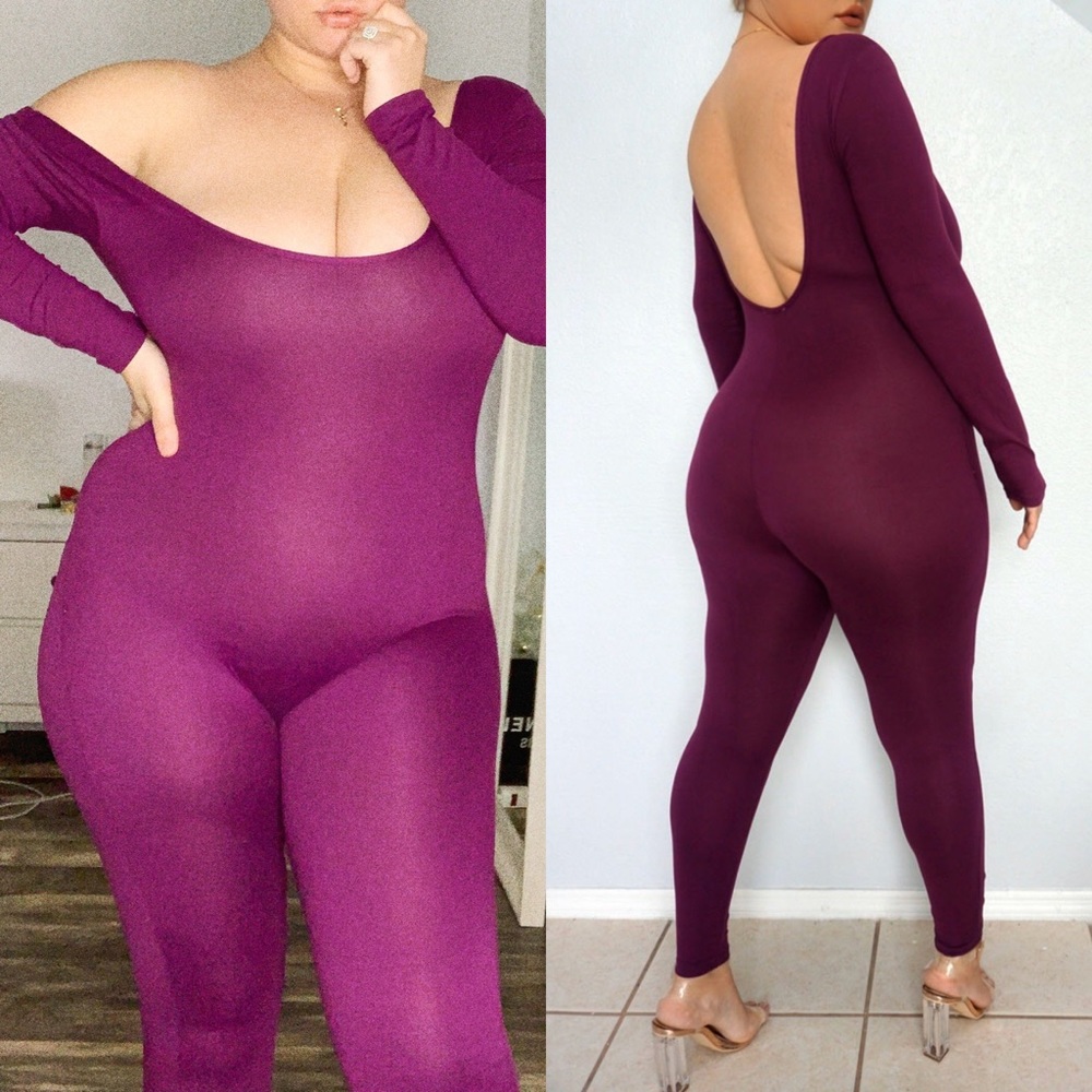 The Closet Classic Jumpsuit Eggplant Purple Pink